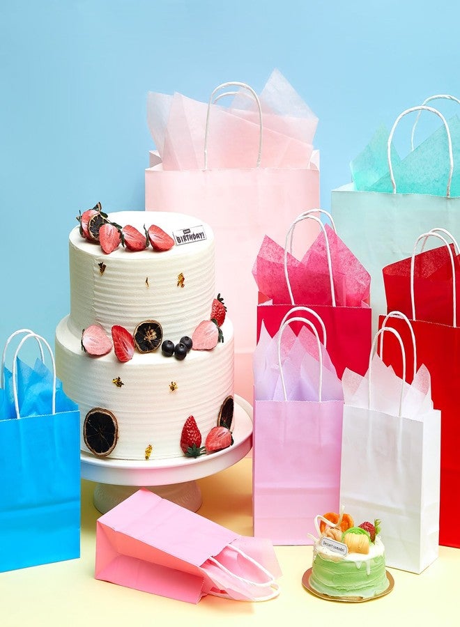 Dunzoom 208 Pcs Gift Bags Assorted Sizes with Handle Set Including 48 Gift Bags Variety Size Bulk (Small 6, Medium 9, Large 13) and 160 Tissue Paper for Christmas Birthday Baby Shower Bridal Shower - Image 2